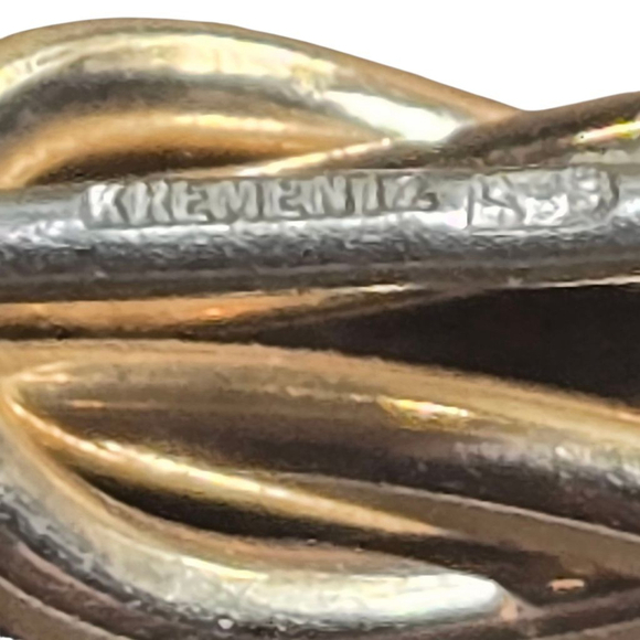 Vintage Krementz Brooch Goldtone Love Knot with Clear Rhinestone Dainty Classic - Picture 2 of 6